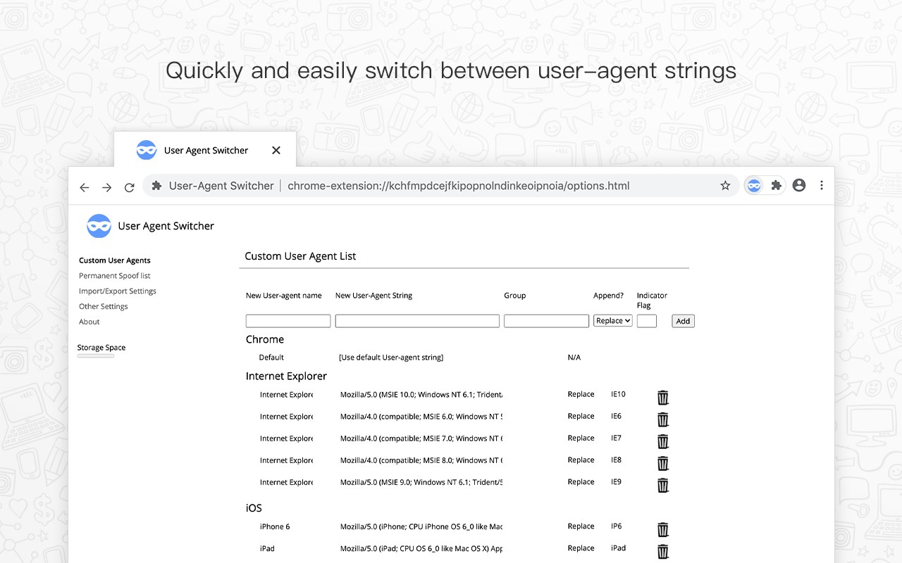 User-Agent Switcher