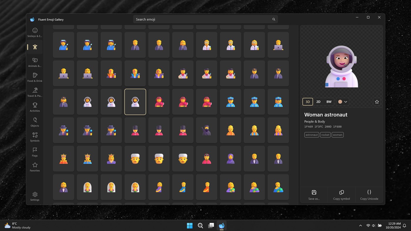 #2. Fluent Emoji Gallery (Windows) 由: Michał Łeptuch