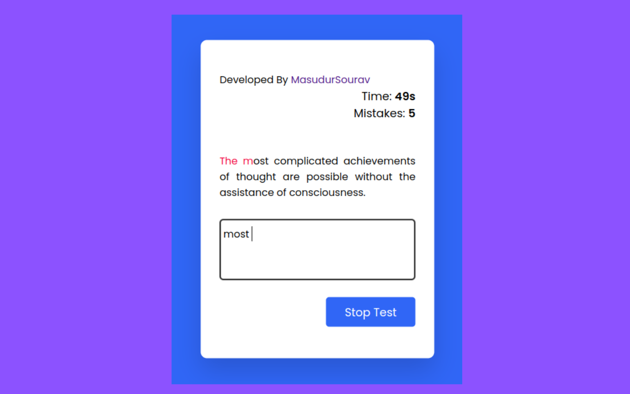 Typing Test Edge add-on