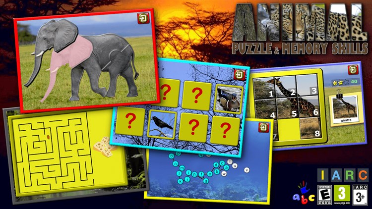 Kids animal puzzle and memory skill games - PC - (Windows)