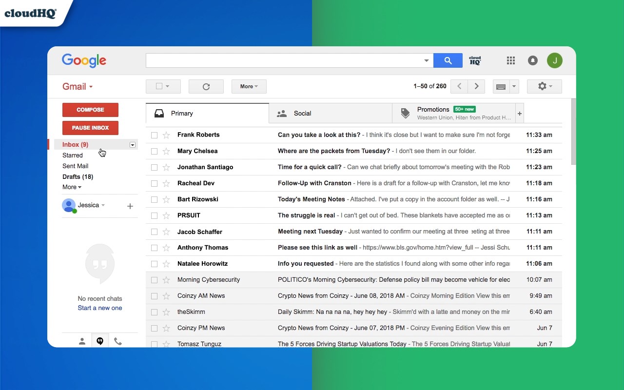 Pause Gmail by cloudHQ
