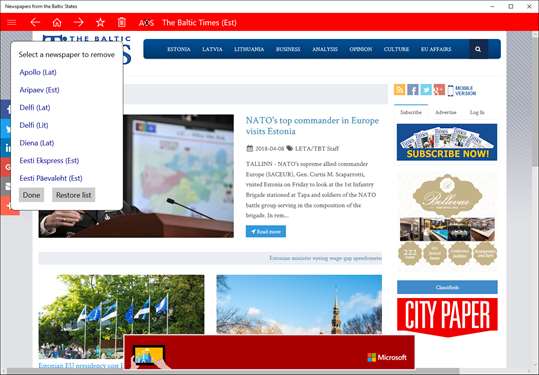 Newspapers from the Baltic States screenshot 2