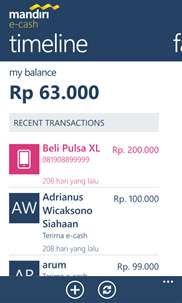 Mandiri e-cash screenshot 2