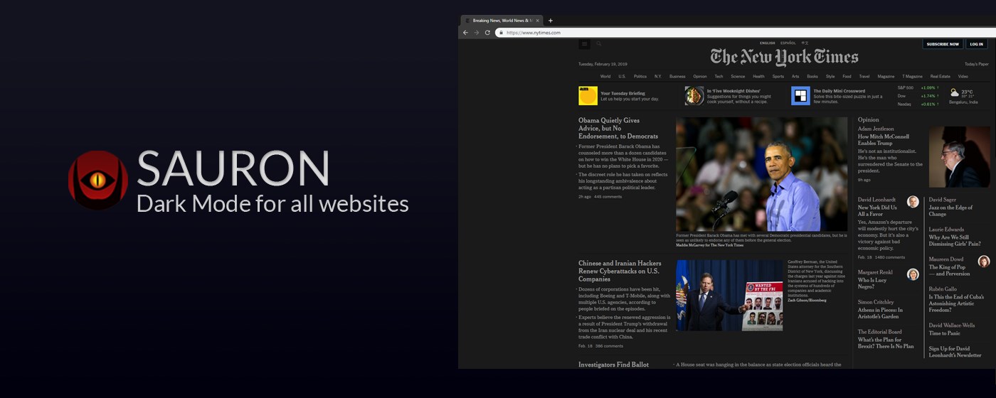 Sauron - Dark mode for all websites marquee promo image