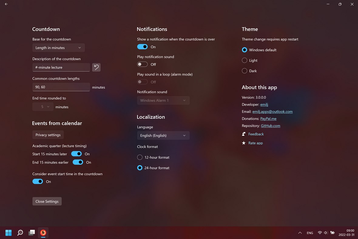 #3. Lecture Countdown (Windows) 由: emilj