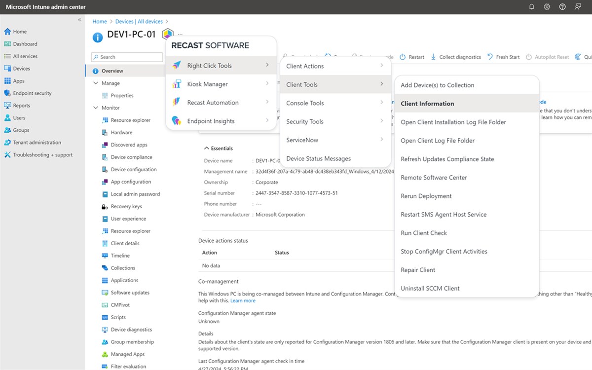 Recast Right Click Tools for Intune - Endpoint Management