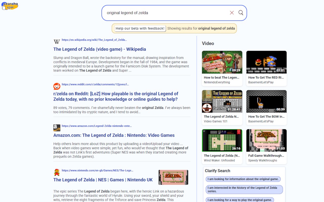 Searcha Page Default Search