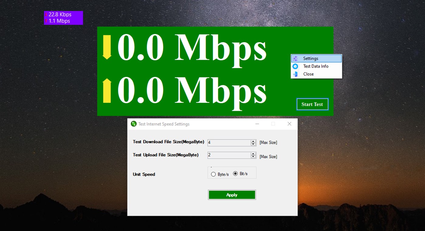 #3. Net Speed Meter (Windows) 由: Zero Byte Software Solutions, zerobytebd.com