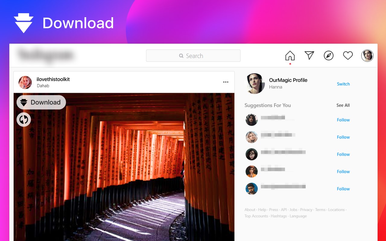 ToolMaster. Download toolkit for Instagram