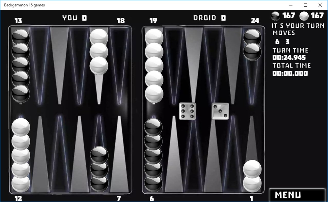 #5. Backgammon 16 games (Windows) 게시자: Boyan Paskalev