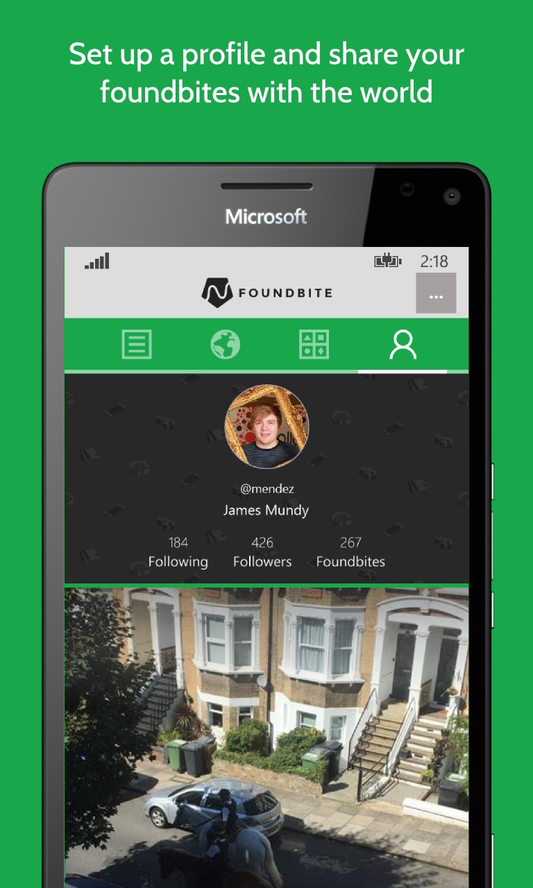 Set up a profile and share your foundbites with the world