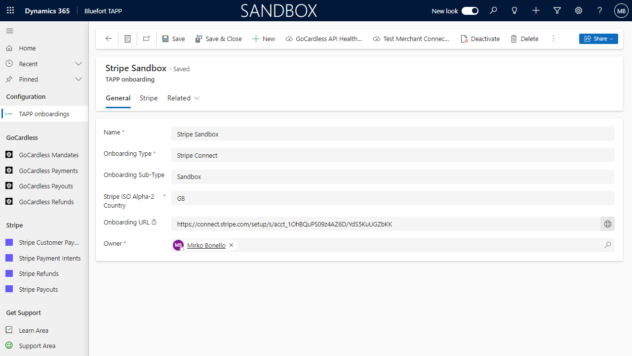 Snapshot 2 of Stripe for Dynamics 365 Sales - TAPP