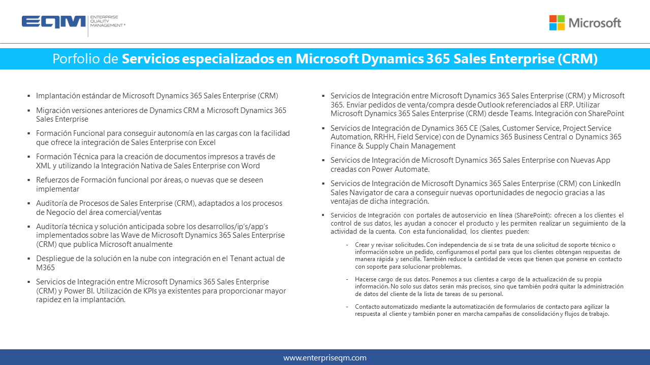 Snapshot 5 of EQM 365 - Sales Enterprise Envisioning Offering (CRM)