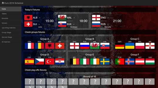 Euro 2016 Schedule screenshot 1