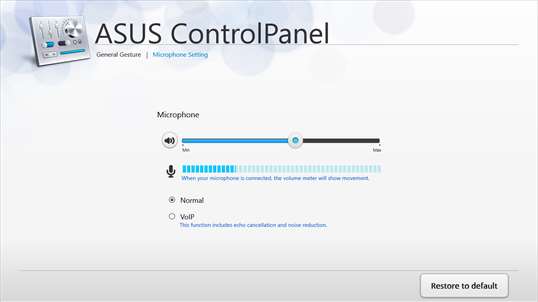 ASUS Control Panel screenshot 2