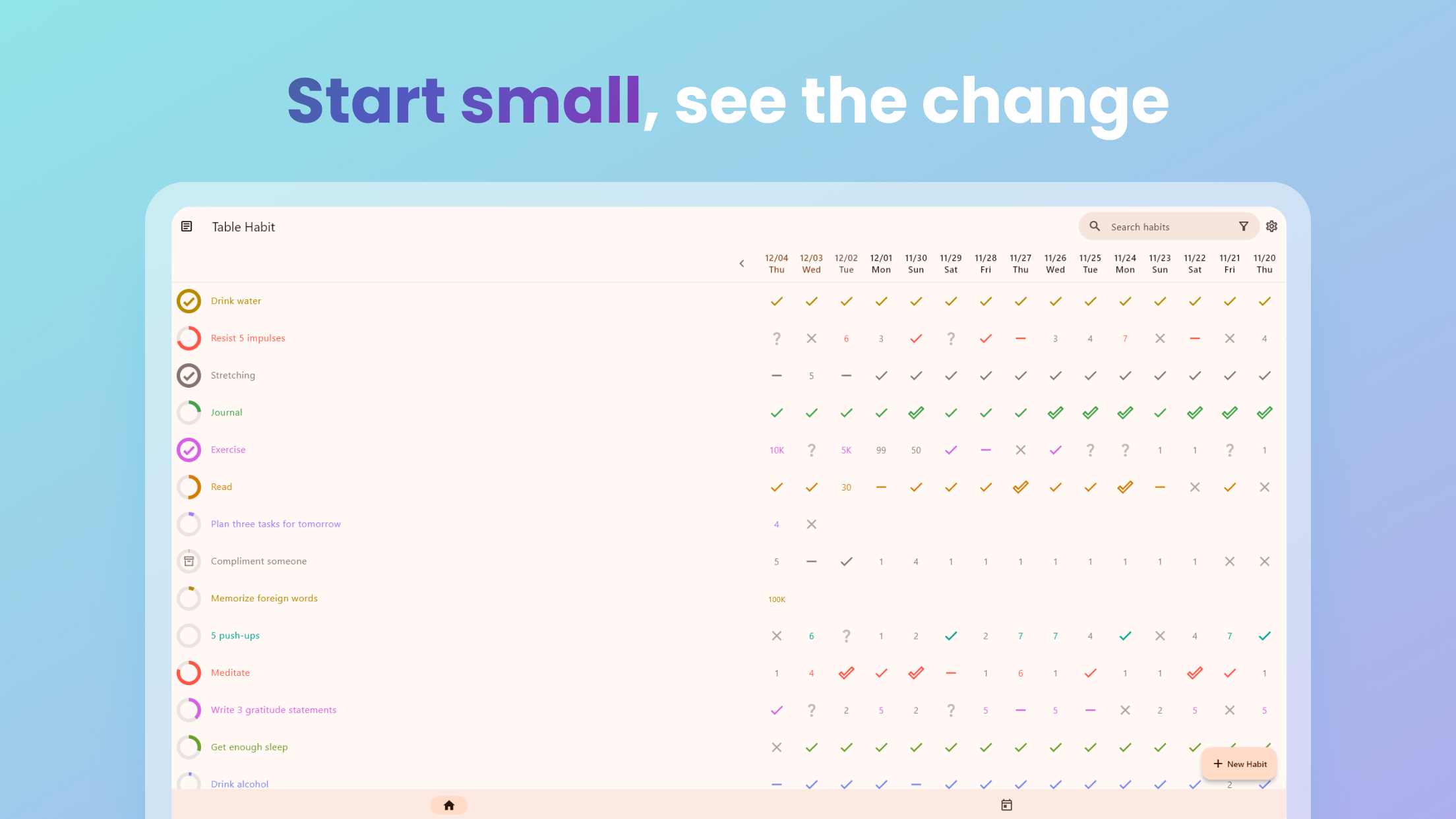 Table Habit screenshot
