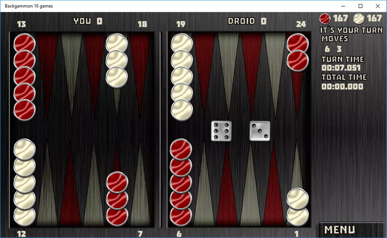 #4. Backgammon 16 games (Windows) 게시자: Boyan Paskalev