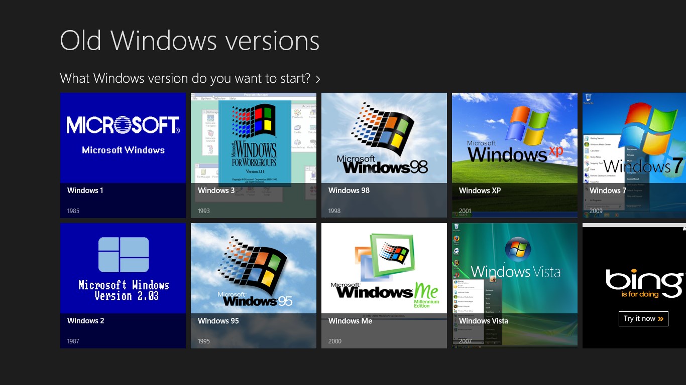 Old Windows Versions for Windows 10