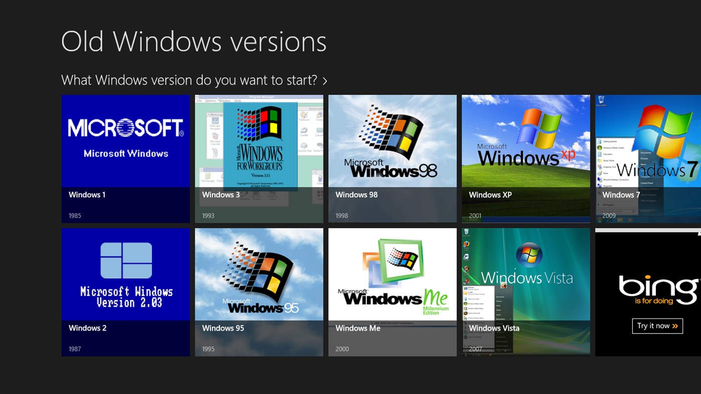 #1. Old Windows Versions (Windows) 作者: Crispy Apps