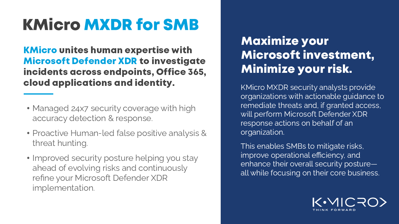 Snapshot 1 of KMicro MXDR for SMB