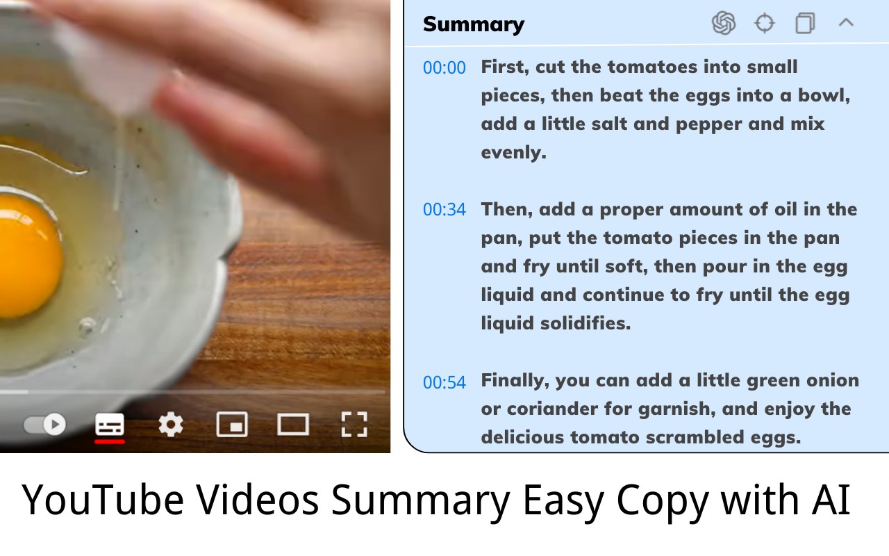 YouTube Videos Summary Easy Copy with AI