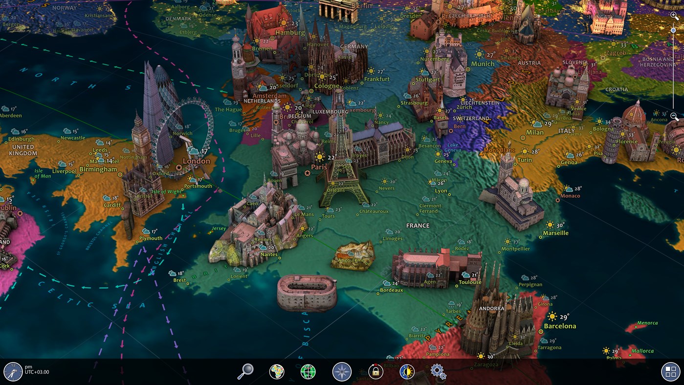 #2. Earth 3D - World Atlas (Windows) 来自: 3Planesoft