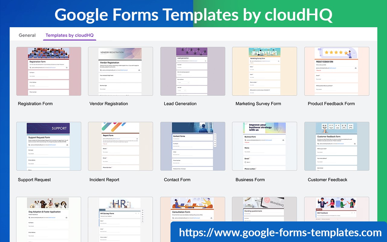 Google Forms Templates by cloudHQ