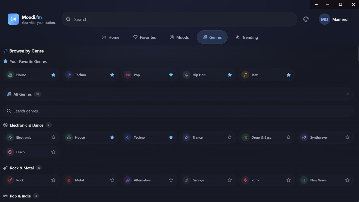 #7. Moodi.fm – Internet Radio & Music Discovery (Windows) By: CodeView