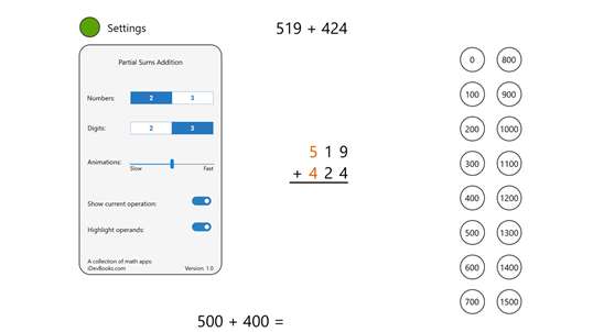 Partial Sums Addition screenshot 3