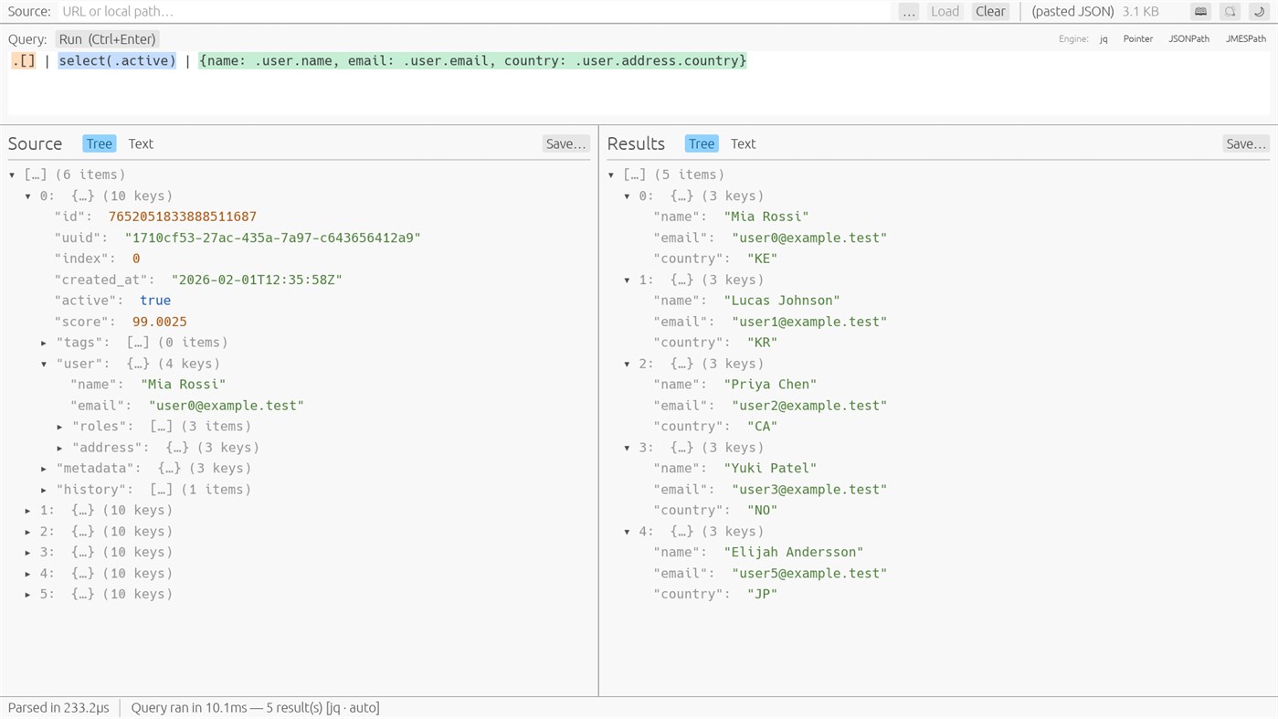 #1. jsonquery gui (Windows) Von: Nujufas