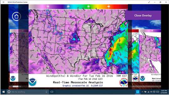 NOAA Wind Prediction Center screenshot 2