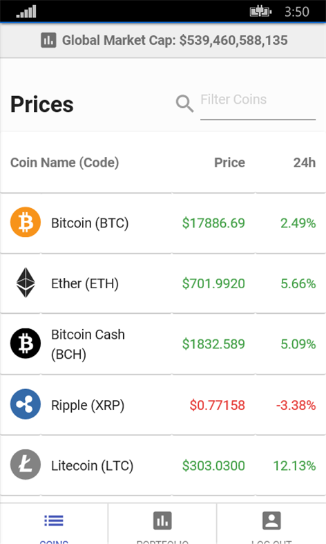 Bitcoin Price Screenshots 2
