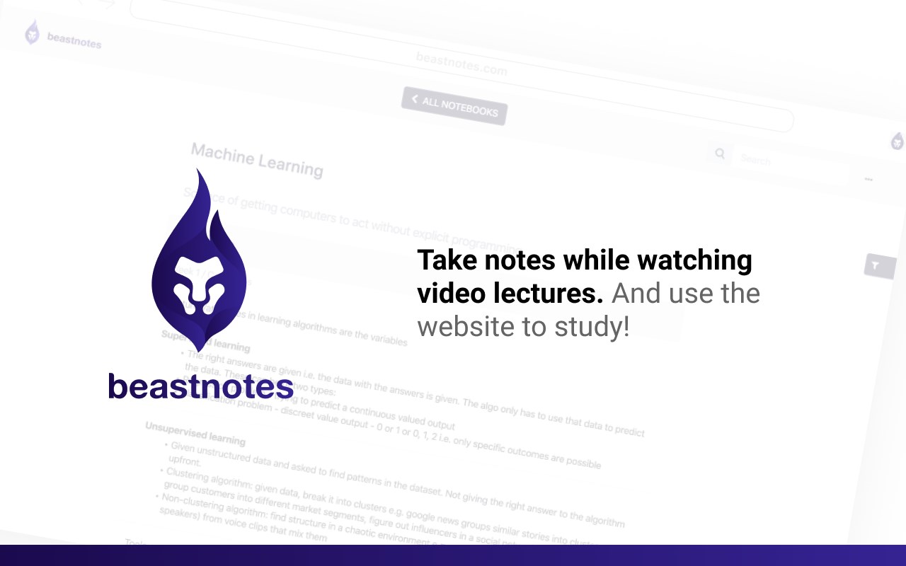 Beastnotes - Take notes for online courses promo image