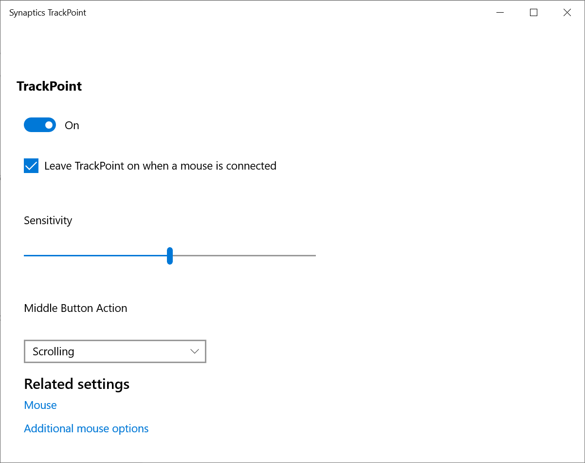 Synaptics Trackpoint Control Panel Von Synaptics Incorporated Windows Apps Appagg