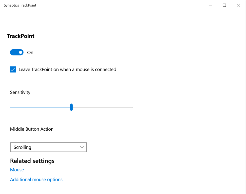 #2. Synaptics Trackpoint Control Panel (Windows) 由: Synaptics Incorporated