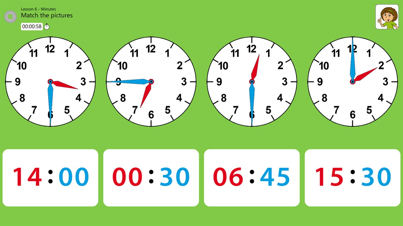 #5. Learning to tell Time (Windows) De: pmq software