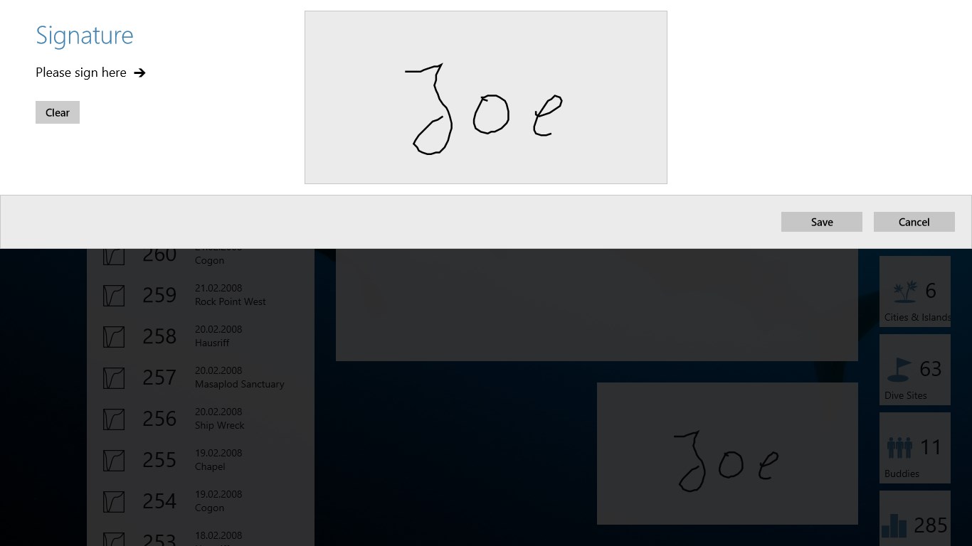 Diving Log for Windows 10