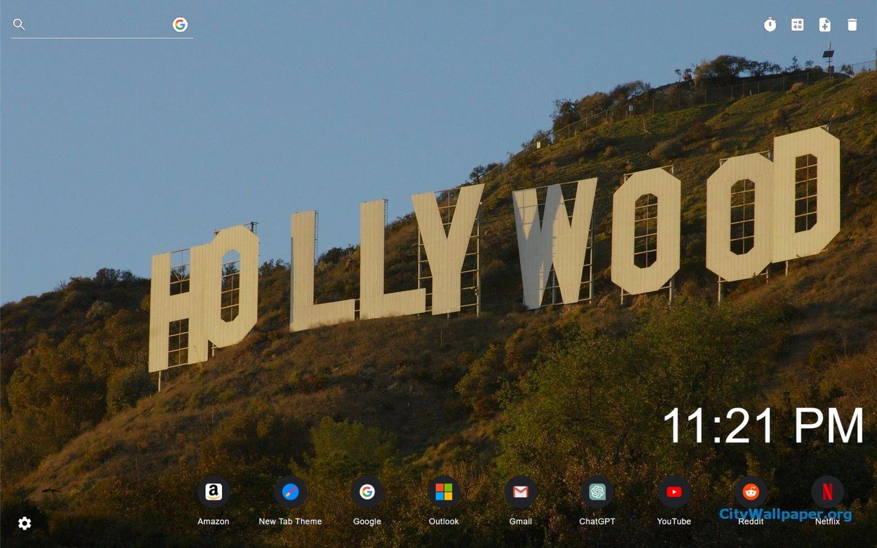 Hollywood Sign Wallpaper New Tab