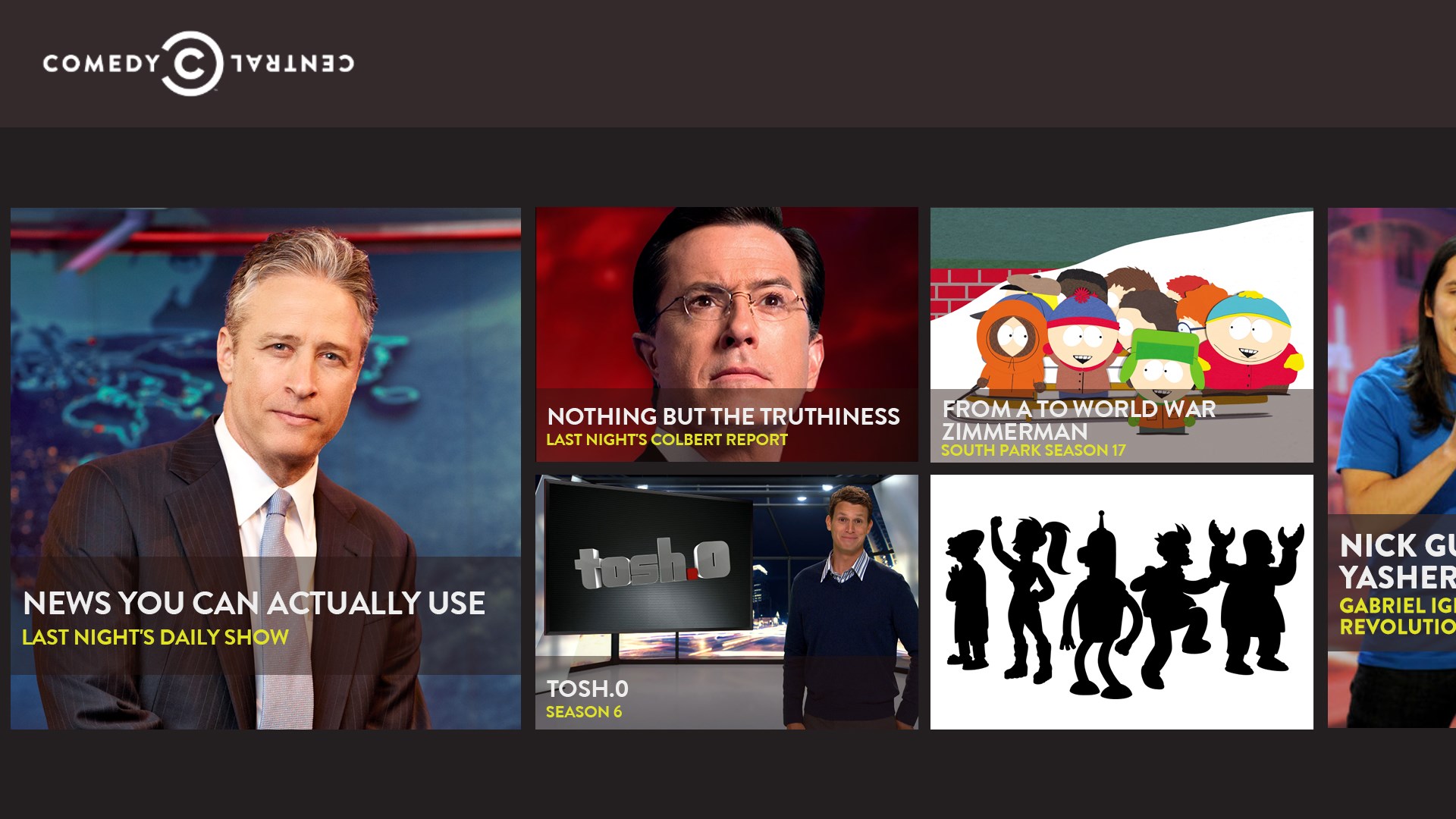 Screenshot: Full Episodes of Your Favorite Comedy Central Shows