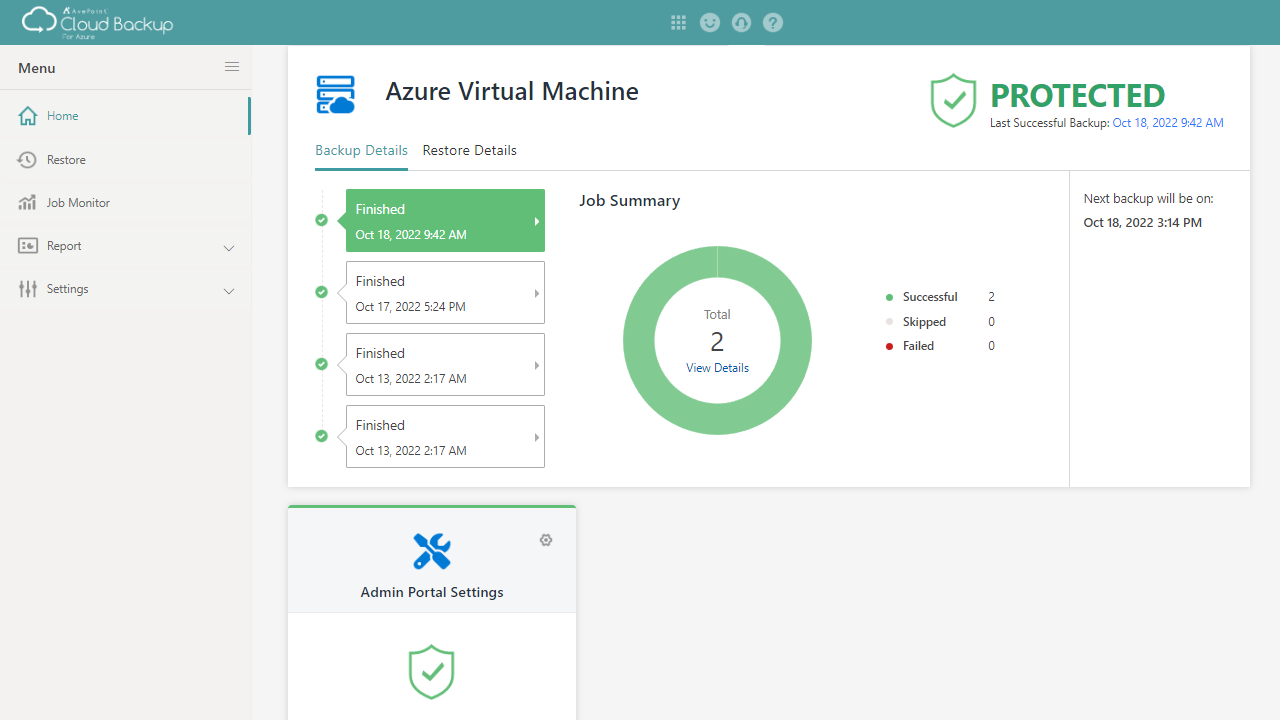 Snapshot 2 of Cloud Backup for Azure Virtual Machines & Azure Storage