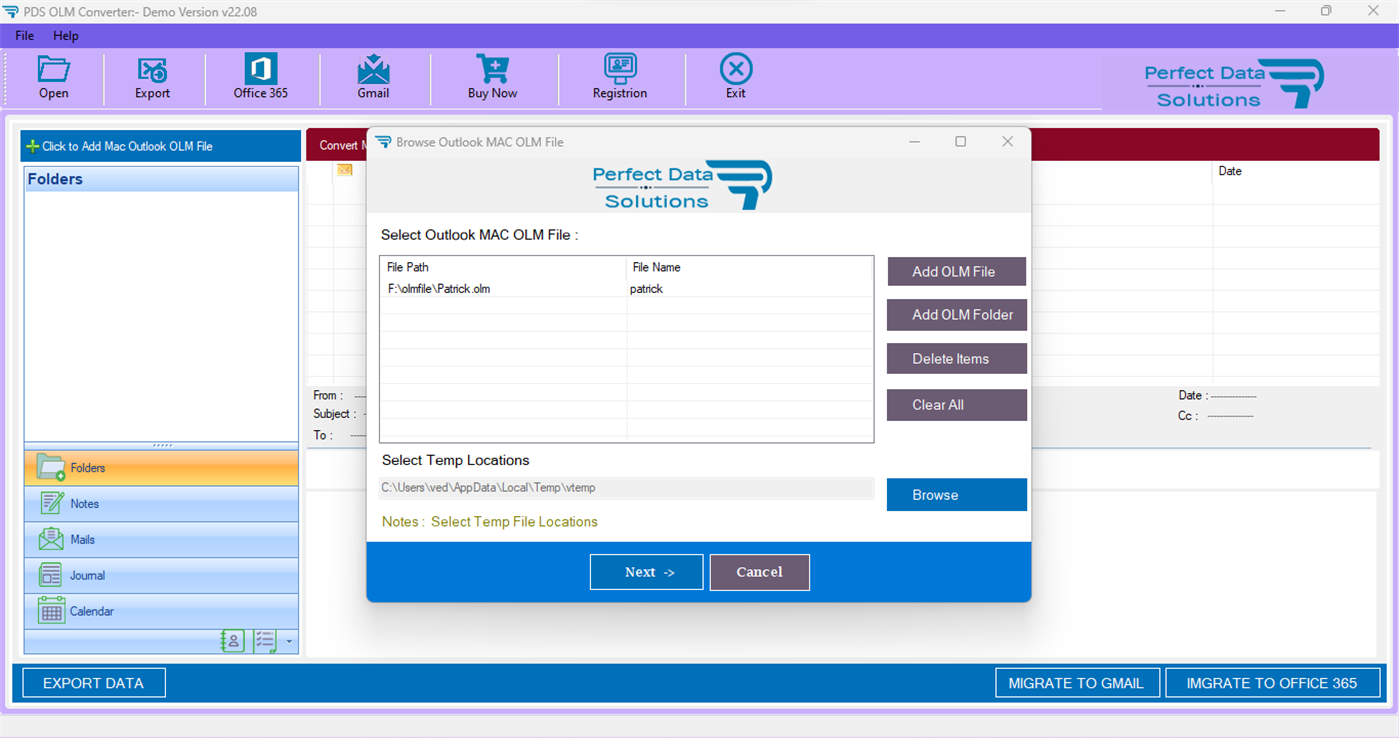 #2. OLM to PST Converter Software (Windows) Podle: PERFECT DATA SOLUTIONS