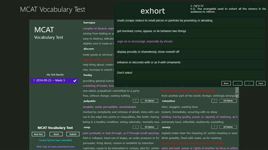 MCAT Vocabulary Test screenshot 3