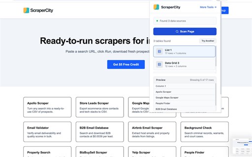 ScraperCity - Data Scraper & Table Extractor