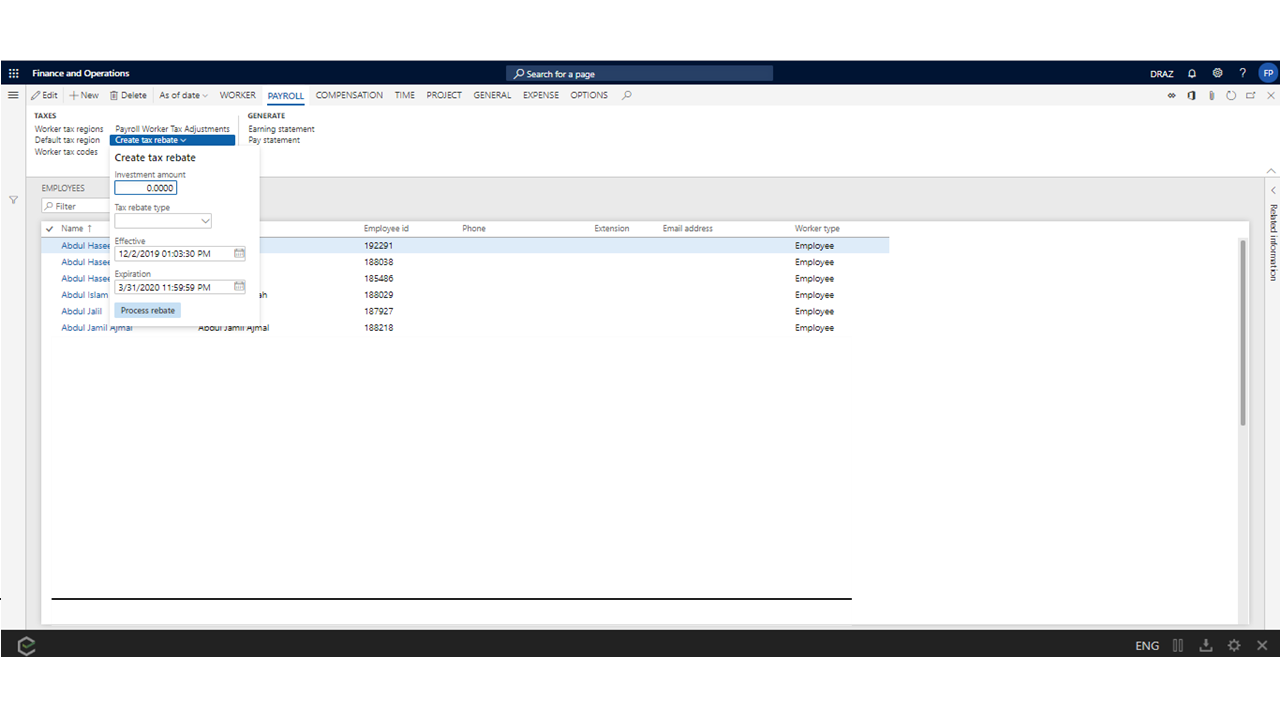Snapshot 4 of Dynamics 365 Payroll: 6-Wk Implementation