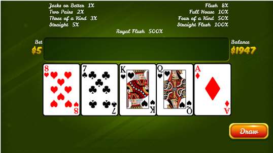 Vegas Video Poker screenshot 1