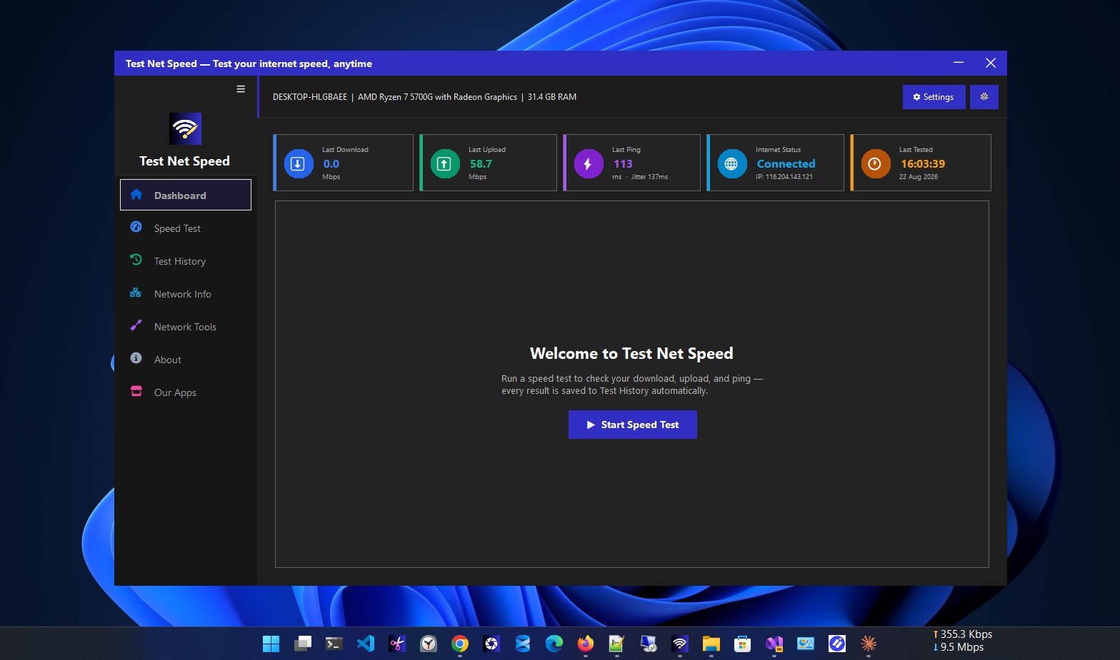 Test Net Speed screenshot
