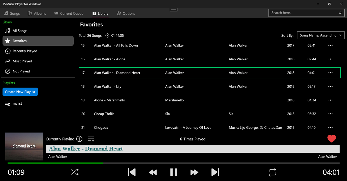 #4. JS Music Player for Windows (Windows) Ved: Jagadeesh K
