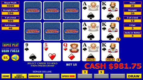 Triple 3 Play Draw Poker Screenshots 2