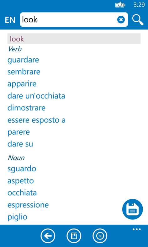 Italian English dictionary ProDict Screenshots 2