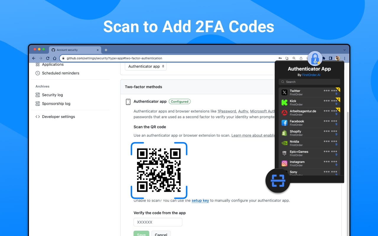 Authenticator App · 2FA